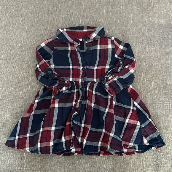 4-6 mo H&M plaid button up dress - Picture 1 of 5